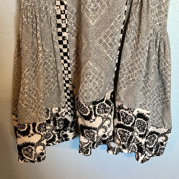 A.L.C. Womens Size M Black White High Neck Sleeveless 100% Silk Drop Waist Dress - Picture 3 of 11